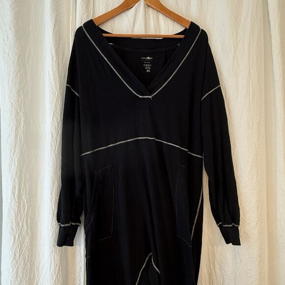 Natural Life Johnnie Black Harem Style Boho Jumpsuit XS Comfy Roomy - Picture 2 of 10